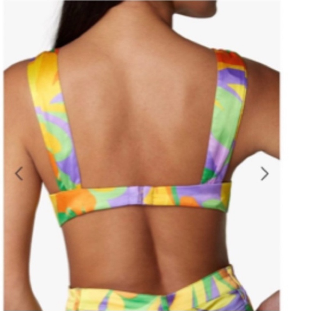 DANIELLE BERNSTEIN Underwire V neck Bra Top Bustier colorful NWT - Picture 2 of 6